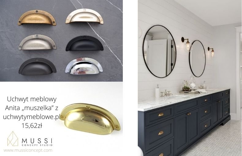 Aranżacje czarno-białych łazienek - Mussi Concept Studio
