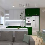 kuchnia z salonem w stylu art deco Mussi Concept Studio