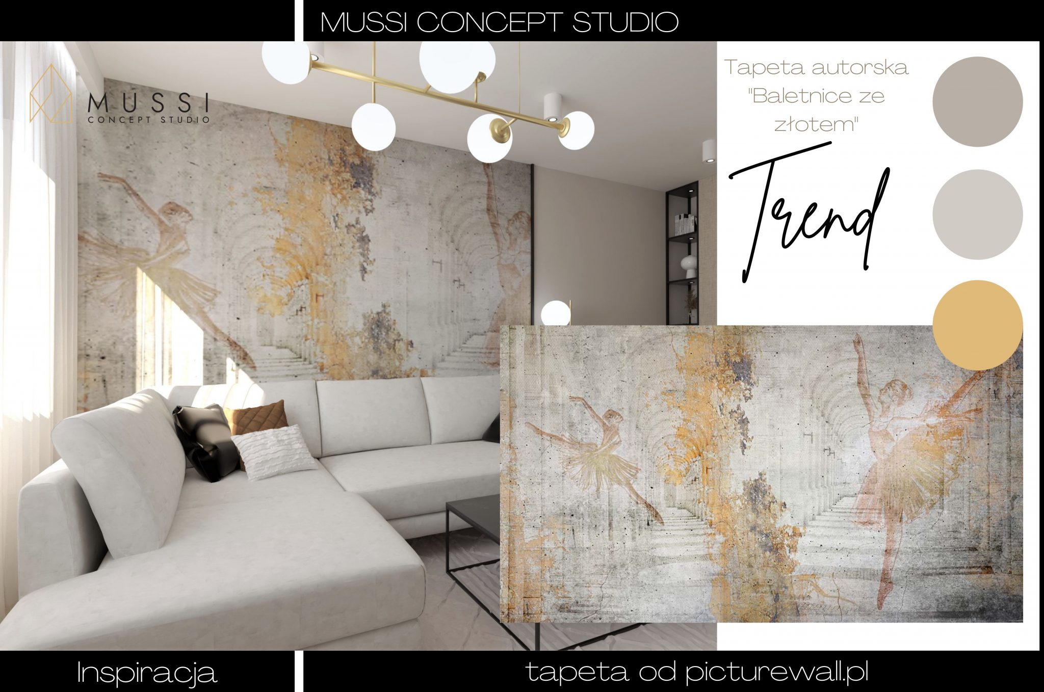 Projekt salonu | Projekty wnętrz Mussi Concept Studio