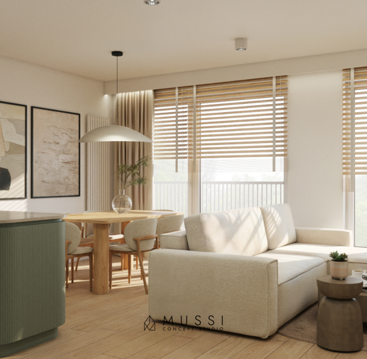 Modern Natura – projekt apartamentu w Warszawie