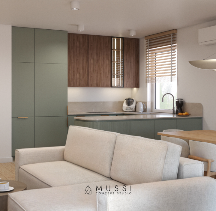 Modern Natura – projekt apartamentu w Warszawie