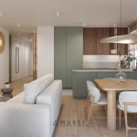 Modern Natura – projekt apartamentu w Warszawie