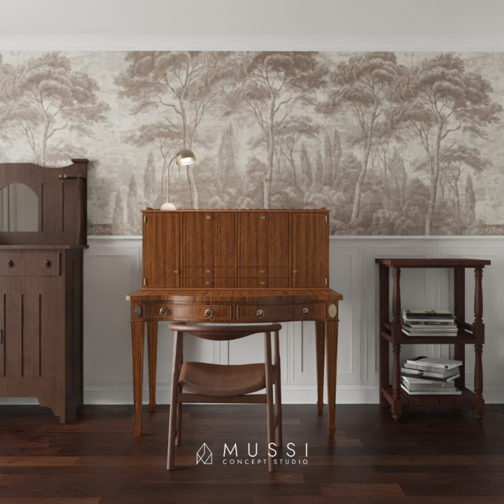 Wnętrze w stylu francuskim z elementami secesji