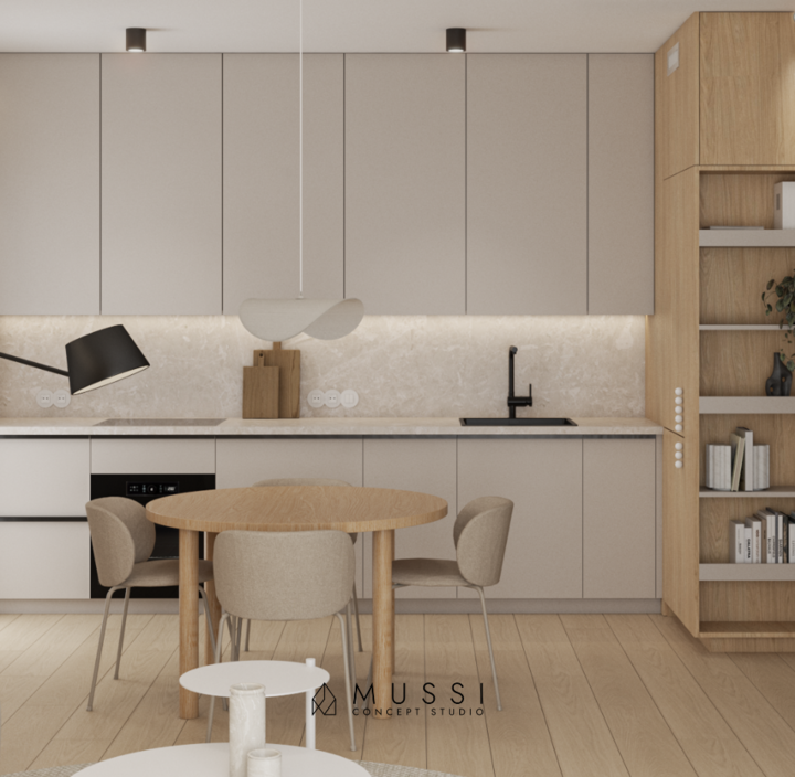 Minimalistyczne wnętrze w odcieniach beży