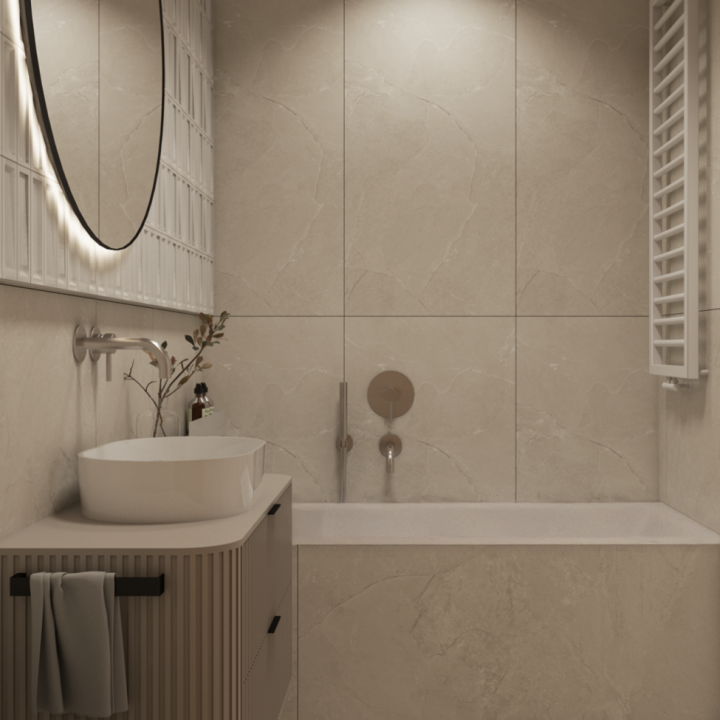 Minimalistyczne wnętrze w odcieniach beży