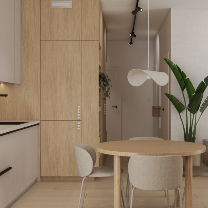 Minimalistyczne wnętrze w odcieniach beży