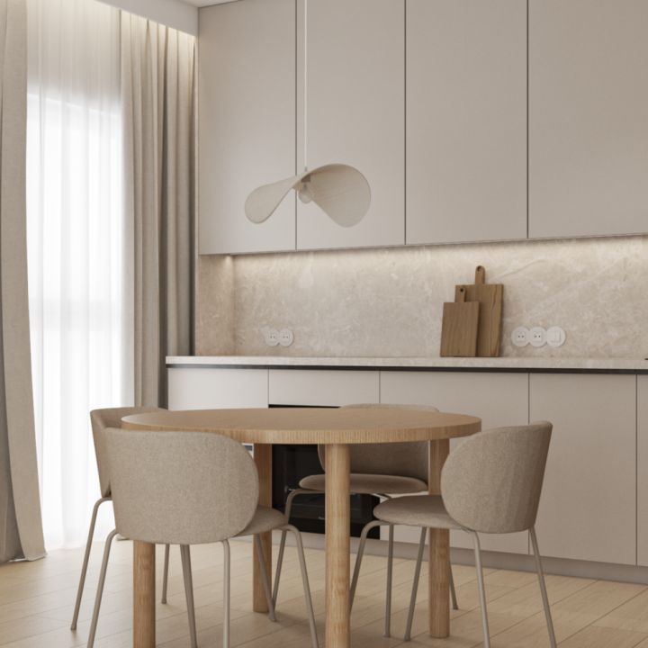 Minimalistyczne wnętrze w odcieniach beży