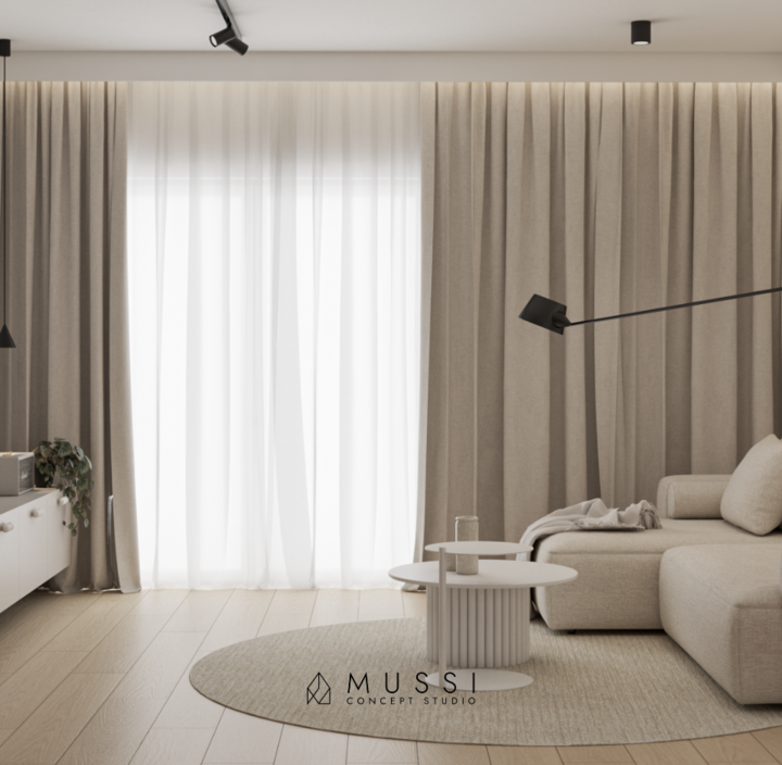 Minimalistyczne wnętrze w odcieniach beży