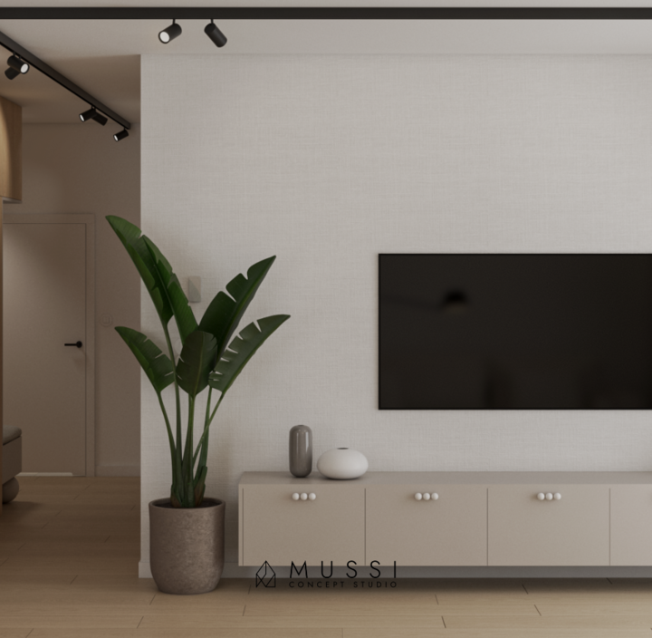 Minimalistyczne wnętrze w odcieniach beży