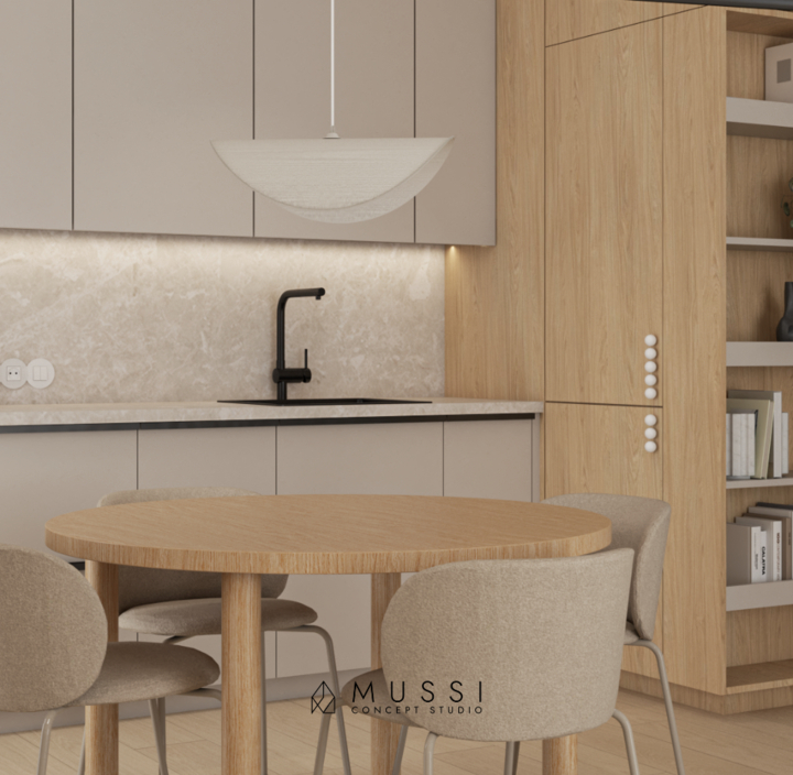 Minimalistyczne wnętrze w odcieniach beży