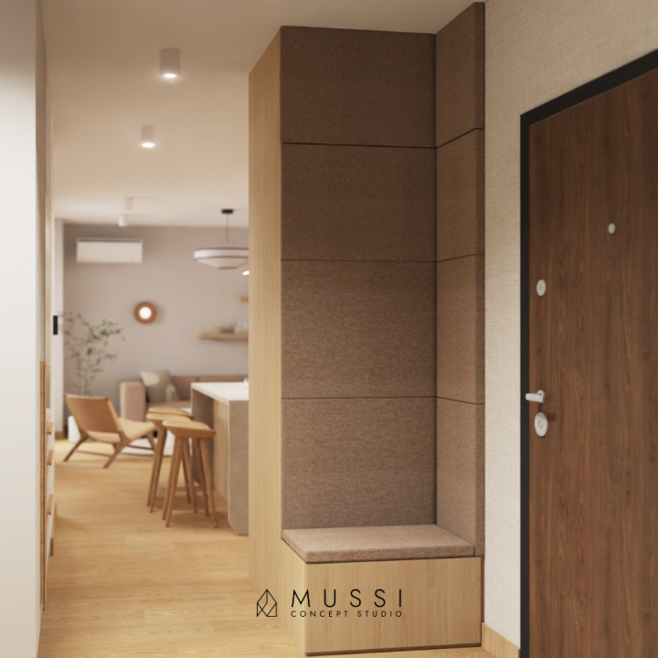 Projekt mieszkania w stylu Japandi