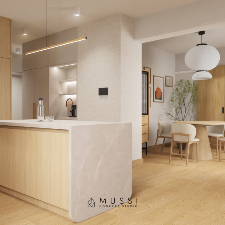 Projekt mieszkania w stylu Japandi